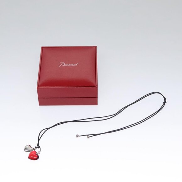 Baccarat Heart Necklace Crystal glass Red Auth am7542 - Picture 12 of 14